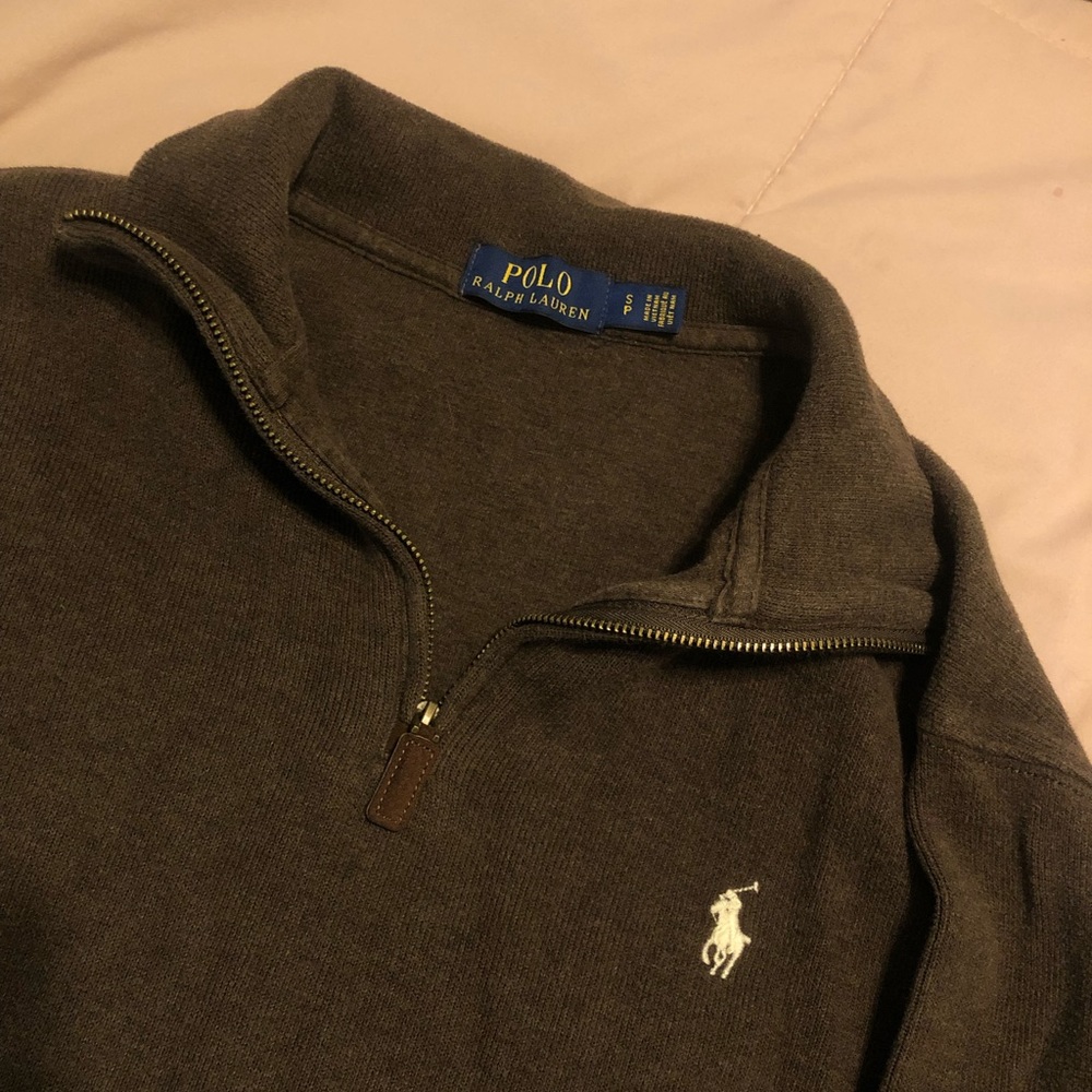 Brown Quarter Zip Up Pullover - image 3
